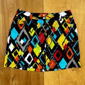 SLAZENGER BRIGHT GEOMETRIC PATTERN SKORT WOMEN’S sz 6 Golf Tennis